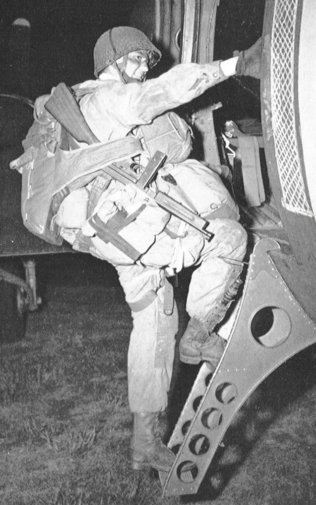US Paratrooper emplaning for Normandy. His would have been a more aprehensive flight than young Julia's